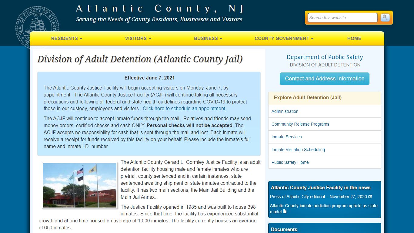 Division of Adult Detention (Atlantic County Jail ...